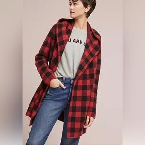 Anthropologie Field Flower Buffalo Check Jacket